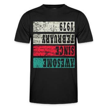 Fantastic since 1979 birthday - Men's Functional T-Shirt - black - Front - AI Model Male 178 dark (178cm)