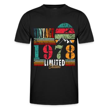 Fantastic since 1978 birthday - Men's Functional T-Shirt - black - Front - AI Model Male 178 dark (178cm)