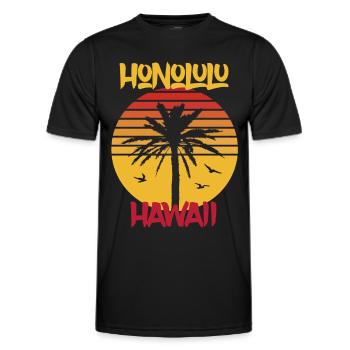 Hawaii Honolulu Palmen Ocean Surfing - Männer Funktions-T-Shirt - Schwarz - Vorne - AI Model Male 178 dark (178cm)