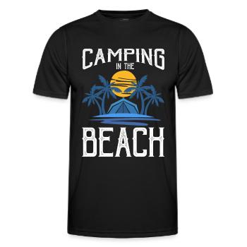 Camping Beach Holiday Camper - Men's Functional T-Shirt - black - Front - AI Model Male 178 dark (178cm)