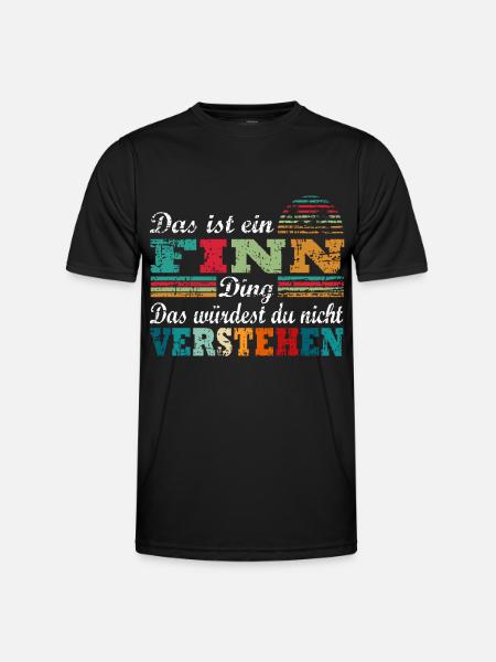 Vorname Finn FINN - Männer Funktions-T-Shirt - Schwarz