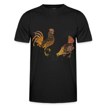 Chicken Love Gift - Men's Functional T-Shirt - black - Front - AI Model Male 178 dark (178cm)