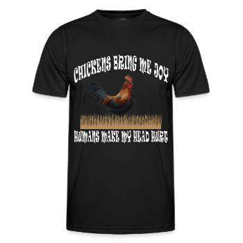 Poulets Éleveur Poulet Poulet - T-shirt sport Homme - noir - Devant - AI Model Male 178 dark (178cm)