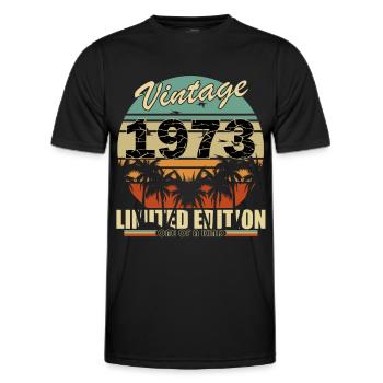 1973 Jubiläum 1973 Jahrgang 1973 Jahrgang 1973 - Männer Funktions-T-Shirt - Schwarz - Vorne - AI Model Male 178 dark (178cm)