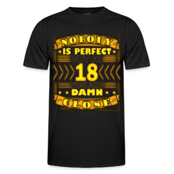 18th birthday - Men's Functional T-Shirt - black - Front - AI Model Male 178 dark (178cm)