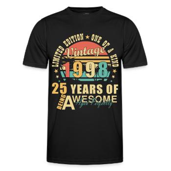 Millésime 1998 25ème Anniversaire Discours - T-shirt sport Homme - noir - Devant - AI Model Male 178 dark (178cm)