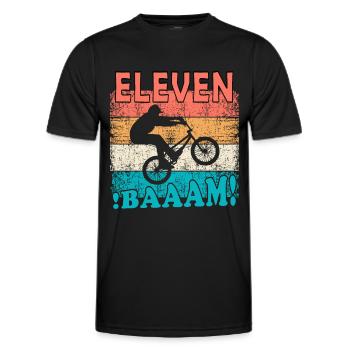 11th birthday BMX biker - Men's Functional T-Shirt - black - Front - AI Model Male 178 dark (178cm)