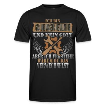 Gas- und Wasserinstallateur - Männer Funktions-T-Shirt - Schwarz - Vorne - AI Model Male 178 dark (178cm)