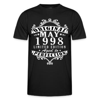 May 1998 | May 1998 Anniversary 1998 - Men's Functional T-Shirt - black - Front - AI Model Male 178 dark (178cm)