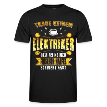 Elektriker Installateur Baustelle Kaffee Dart - Männer Funktions-T-Shirt - Schwarz - Vorne - AI Model Male 178 dark (178cm)