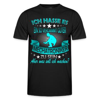 Mechatroniker / Mechatronikerin / Mechatronik - Männer Funktions-T-Shirt - Schwarz - Vorne - AI Model Male 178 dark (178cm)