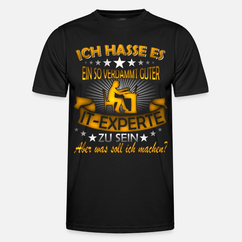 IT-Experte - Männer Funktions-T-Shirt - Schwarz