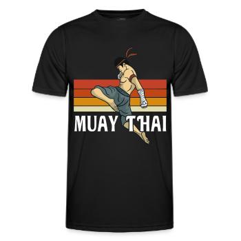 Muay Thai Kämpfer Boxer Kampfsport - Männer Funktions-T-Shirt - Schwarz - Vorne - AI Model Male 178 dark (178cm)