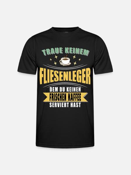 Fliesenleger Sprüche Fliesen - Männer Funktions-T-Shirt - Schwarz