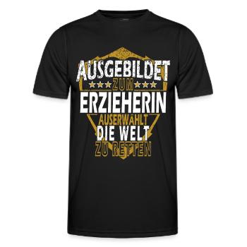 Erzieherin Lustige Erzieherin Spruch Geschenkidee - Männer Funktions-T-Shirt - Schwarz - Vorne - AI Model Male 178 dark (178cm)