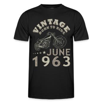 Fête motards Juin 1963 60e anniversaire - T-shirt sport Homme - noir - Devant - AI Model Male 178 dark (178cm)