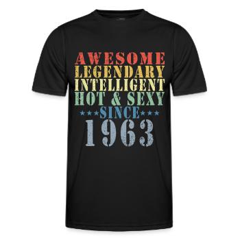 Awesome Since 1963 - Männer Funktions-T-Shirt - Schwarz - Vorne - AI Model Male 178 dark (178cm)