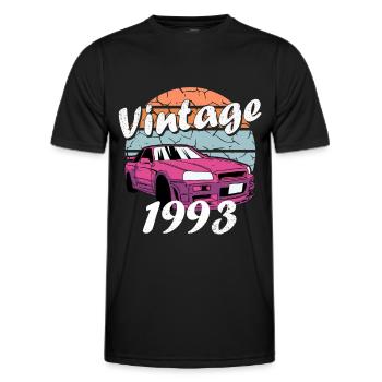 1993 - Jahrgang 1993 - Männer Funktions-T-Shirt - Schwarz - Vorne - AI Model Male 178 dark (178cm)