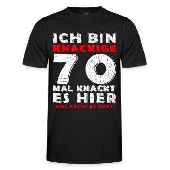 70 Geburtstag 70 Jahre Siebzig Geburtstag 1950 - Männer Funktions-T-Shirt - Schwarz - Vorne - AI Model Male 178 dark (178cm)