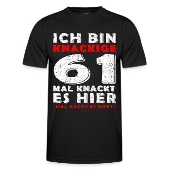 61. Geburtstag Geschenk Knackige 61 1962 - Männer Funktions-T-Shirt - Schwarz - Vorne - AI Model Male 178 dark (178cm)