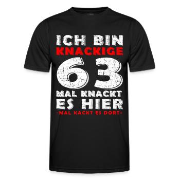 63. Geburtstag Geschenk Knackige 63 1960 - Männer Funktions-T-Shirt - Schwarz - Vorne - AI Model Male 178 dark (178cm)