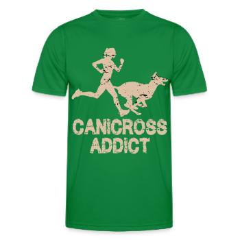 Canicross Addict - Men's Functional T-Shirt - kelly green - Front - AI Model Male 178 dark (178cm)