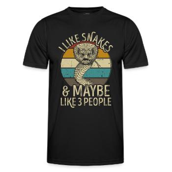 Schlangen Schlange retro vintage lustig Spruch - Männer Funktions-T-Shirt - Schwarz - Vorne - AI Model Male 178 dark (178cm)