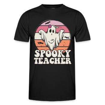Teacher Halloween Ghost Spooky Teacher - Men's Functional T-Shirt - black - Front - AI Model Male 178 dark (178cm)