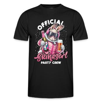Skifahren Official Skihaserl Party Crew Apres Ski - Männer Funktions-T-Shirt - Schwarz - Vorne - AI Model Male 178 dark (178cm)