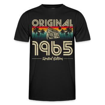 1965 Anniversaire né en 1965 Rétro Vintage - T-shirt sport Homme - noir - Devant - AI Model Male 178 dark (178cm)