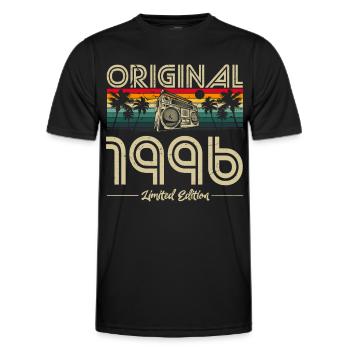 1996 Anniversaire né en 1996 Retro Vintage - T-shirt sport Homme - noir - Devant - AI Model Male 178 dark (178cm)