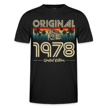 1978 Geburtstag geboren im Jahr 1978 Retro Vintage - Männer Funktions-T-Shirt - Schwarz - Vorne - AI Model Male 178 dark (178cm)