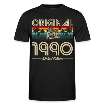 1990 Vintage Anniversaire Rétro Vintage Cadeau - T-shirt sport Homme - noir - Devant - AI Model Male 178 dark (178cm)