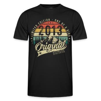 2013 Birthday born in 2013 Retro Vintage - Men's Functional T-Shirt - black - Front - AI Model Male 178 dark (178cm)