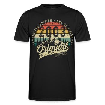 2003 Anniversaire né en 2003 Rétro Vintage - T-shirt sport Homme - noir - Devant - AI Model Male 178 dark (178cm)