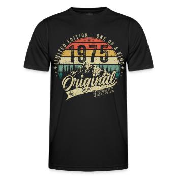 1975 Vintage Birthday Retro Vintage Gift - Men's Functional T-Shirt - black - Front - AI Model Male 178 dark (178cm)