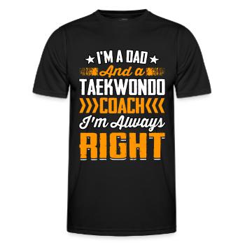 Ich bin Vater und Taekwondo-Trainer, ich habe immer Recht - Männer Funktions-T-Shirt - Schwarz - Vorne - AI Model Male 178 dark (178cm)