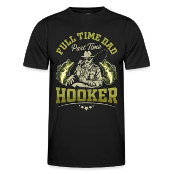 Vollzeit Papa Teilzeit - Männer Funktions-T-Shirt - Schwarz - Vorne - AI Model Male 178 dark (178cm)