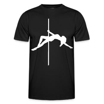 Poledance Figur - Tanz Pose - Männer Funktions-T-Shirt - Schwarz - Vorne - AI Model Male 178 dark (178cm)