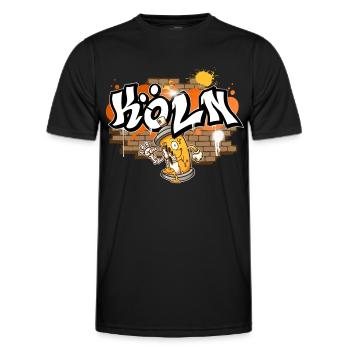Cologne Graffiti - Men's Functional T-Shirt - black - Front - AI Model Male 178 dark (178cm)