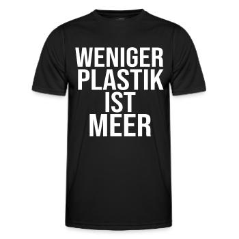WENIGER PLASTIK IST MEER - Männer Funktions-T-Shirt - Schwarz - Vorne - AI Model Male 178 dark (178cm)
