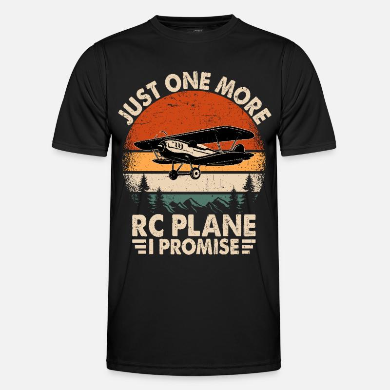 Nur noch ein RC-Flugzeug, versprochen - Männer Funktions-T-Shirt - Schwarz