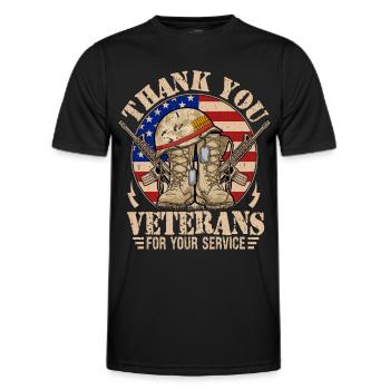 Thank you Veterans for your Service - Men's Functional T-Shirt - black - Front - AI Model Male 178 dark (178cm)