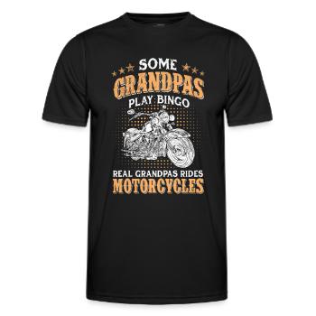 Grandpas Play Bingo Real Grandpas Ride Motorcycles - Männer Funktions-T-Shirt - Schwarz - Vorne - AI Model Male 178 dark (178cm)
