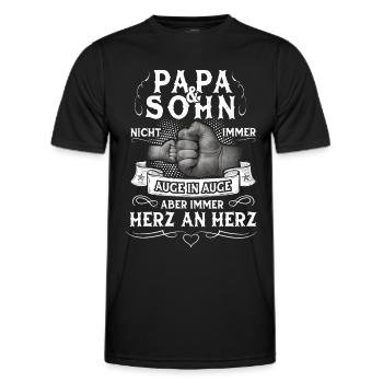 Papa Und Sohn Partnerlook Vater Vatertag Geschenk - Männer Funktions-T-Shirt - Schwarz - Vorne - AI Model Male 178 dark (178cm)