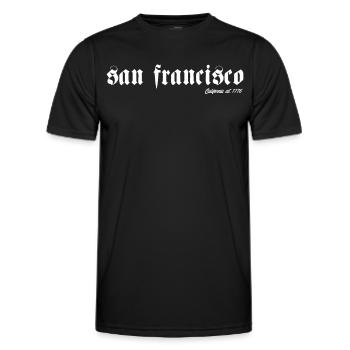 San Francisco California vintage retro - Men's Functional T-Shirt - black - Front - AI Model Male 178 dark (178cm)