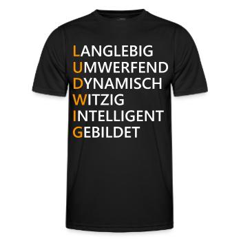 Ludwig Name Geschenk - Männer Funktions-T-Shirt - Schwarz - Vorne - AI Model Male 178 dark (178cm)