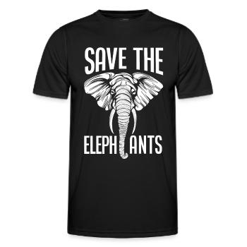 Elephant Animal Welfare - Men's Functional T-Shirt - black - Front - AI Model Male 178 dark (178cm)