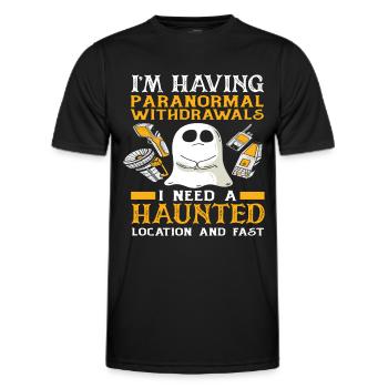 Geisterjagen Paranormal Spuken - Männer Funktions-T-Shirt - Schwarz - Vorne - AI Model Male 178 dark (178cm)