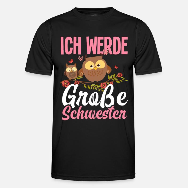 Eulen Ich Werde Große Schwester Männer Funktions-T-Shirt